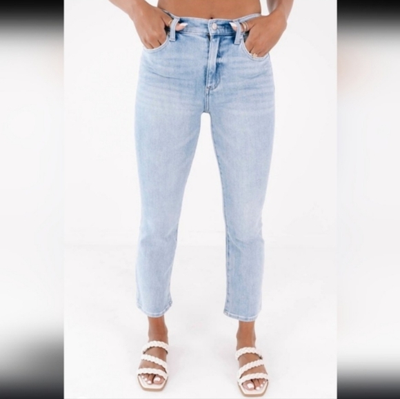 NEW Pistola Lennon High Rise Boot Jeans Denim Light Washed Blue Soft Cotton Crop - Picture 13 of 14